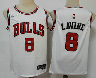 Men's Chicago Bulls #8 Zach LaVine White Nike 75th Anniversary Diamond 2021 Stitched Jersey