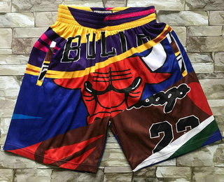 Men's Chicago Bulls Black Big Face Mitchell Ness Hardwood Classics Soul Swingman Throwback Shorts