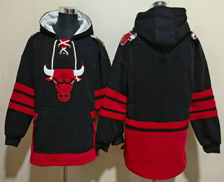 Men's Chicago Bulls Blank NEW Black Pocket Stitched NBA Pullover Hoodie