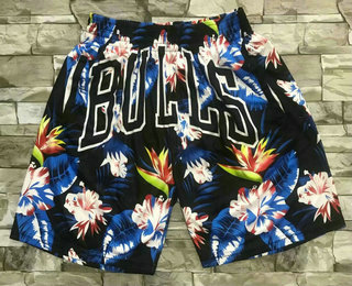 Men's Chicago Bulls Ness Floral Fashion Hardwood Classics Soul Swingman Throwback Shorts