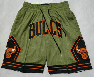 Men's Chicago Bulls Olive Military Flight Throwback Swingman Shorts