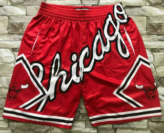 Men's Chicago Bulls Red Big Face Mitchell Ness Hardwood Classics Soul Swingman Throwback Shorts