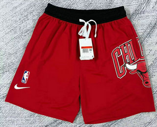 Men's Chicago Bulls Red Big LOGO Stitched Swingman Nike Shorts