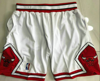 Men's Chicago Bulls White AU Throwback Shorts