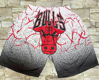 Men's Chicago Bulls White Laser Printing Shorts