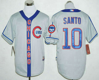 Men's Chicago Cubs #10 Ron Santo Gray 2016 New MLB Cool Base Player Jersey