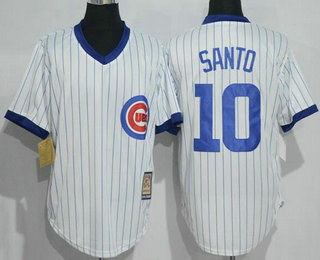 Men's Chicago Cubs #10 Ron Santo Stitched MLB 1988 Majestic Cool Base Cooperstown Collection Player Jersey