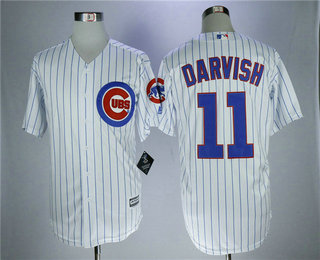 Men's Chicago Cubs #11 Yu Darvish White Home Stitched MLB Cool Base MLB Jersey