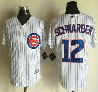 Men's Chicago Cubs #12 Kyle Schwarber Home White 2015 MLB Cool Base Jersey