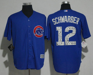 Men's Chicago Cubs #12 Kyle Schwarber Royal Blue 2017 Spring Training Stitched MLB Majestic Cool Base Jersey