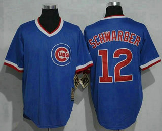 Men's Chicago Cubs #12 Kyle Schwarber Royal Blue Majestic Cool Base Cooperstown Collection Jersey