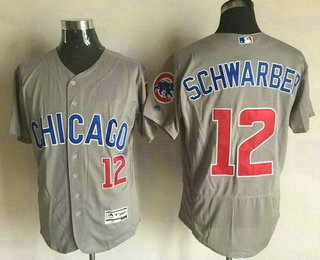 Men's Chicago Cubs #12 Kyle Schwarber Royal Blue Pullover Cooperstown Cool Base Jersey by Majesticz