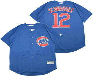 Men's Chicago Cubs #12 Kyle Schwarber Royal Blue Stitched MLB Cool Base Jersey