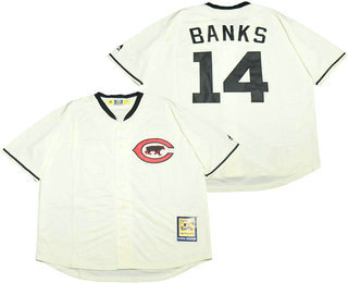 Men's Chicago Cubs #14 Ernie Banks Cream 1916 Turn Back the Clock Stitched MLB Cooperstown Collection Jersey