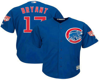 Men's Chicago Cubs #17 Kris Bryant Blue 2019 Spring Training Cool Base Jersey