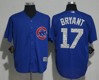 Men's Chicago Cubs #17 Kris Bryant Royal Blue 2017 Spring Training Stitched MLB Majestic Cool Base Jersey