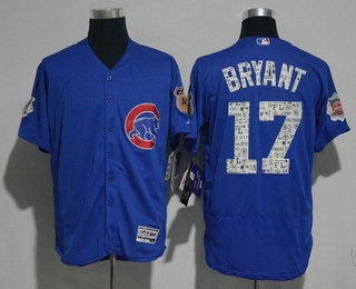 Men's Chicago Cubs #17 Kris Bryant Royal Blue 2017 Spring Training Stitched MLB Majestic Flex Base Jersey