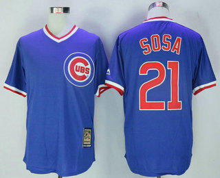 Men's Chicago Cubs #21 Sammy Sosa Retired Royal Blue Pullover 1994 Cooperstown Collection Cool Base Jersey