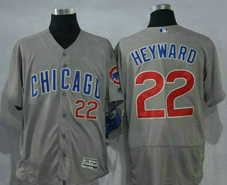 Men's Chicago Cubs #22 Jason Heyward Gray Road 2016 Flexbase Majestic Baseball Jersey