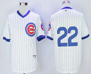 Men's Chicago Cubs #22 Jason Heyward No Name White Pullover 1988 Majestic Baseball Jersey