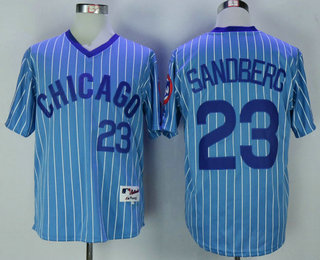 Men's Chicago Cubs #23 Ryne Sandberg 1984 Light Blue Cooperstown Collection Jersey By Majestic