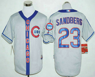 Men's Chicago Cubs #23 Ryne Sandberg Gray 2016 New MLB Cool Base Player Jersey