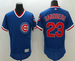 Men's Chicago Cubs #23 Ryne Sandberg Retired Blue Pullover 2016 Flexbase Majestic Baseball Jersey