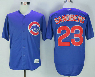 Men's Chicago Cubs #23 Ryne Sandberg Retired Royal Blue Stitched MLB Majestic Cool Base Jersey