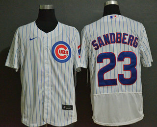 Men's Chicago Cubs #23 Ryne Sandberg White Home Stitched MLB Flex Base Nike Jersey