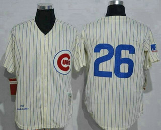 Men's Chicago Cubs #26 Billy Williams 1969 Cream Stitched MLB Throwback Jersey By Mitchell & Ness