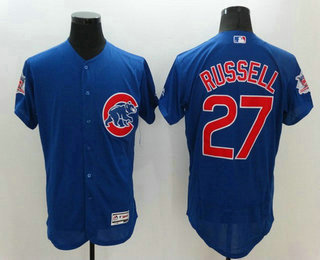 Men's Chicago Cubs #27 Addison Russell Blue 2016 Flexbase Majestic Baseball Jersey