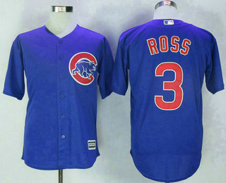 Men's Chicago Cubs #3 David Ross Royal Blue Stitched MLB Majestic Cool Base Jersey