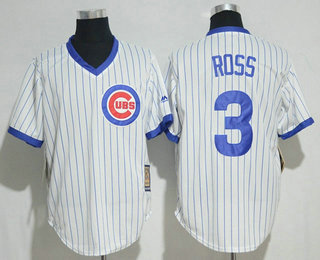 Men's Chicago Cubs #3 David Ross White Pullover 1994 Cooperstown Collection Stitched MLB Majestic Jersey