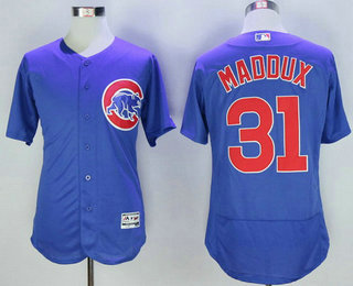 Men's Chicago Cubs #31 Greg Maddux Retired Royal Blue 2016 Flexbase Majestic Baseball Jersey