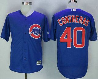 Men's Chicago Cubs #40 Willson Contreras Royal Blue New Cool Base Jersey