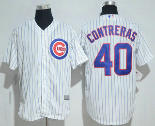 Men's Chicago Cubs #40 Willson Contreras White Home Stitched MLB Majestic Cool Base Jersey