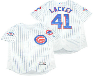 Men's Chicago Cubs #41 John Lackey White Home 2016 Flexbase Baseball Jersey