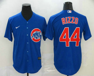 Men's Chicago Cubs #44 Anthony Rizzo Blue Stitched MLB Cool Base Nike Jersey