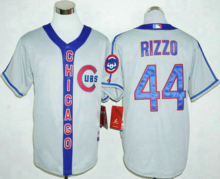 Men's Chicago Cubs #44 Anthony Rizzo Cooperstown Gray 2016 New MLB Cool Base Player Jersey