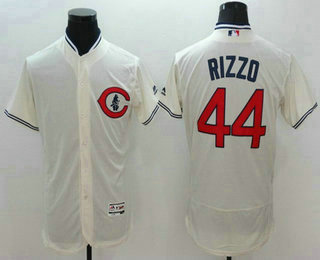 Men's Chicago Cubs #44 Anthony Rizzo Cream Flexbase Majestic 1929 Collection Jersey