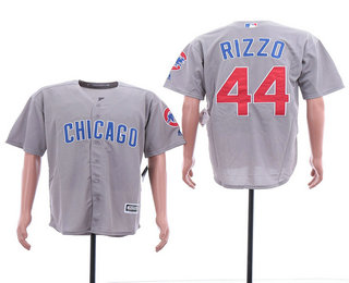 Men's Chicago Cubs #44 Anthony Rizzo Gray Road Stitched MLB Cool Base Jersey