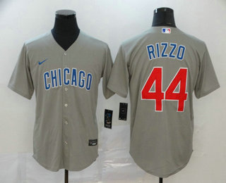 Men's Chicago Cubs #44 Anthony Rizzo Gray Stitched MLB Cool Base Nike Jersey