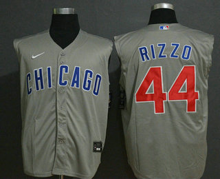 Men's Chicago Cubs #44 Anthony Rizzo Grey Road 2020 Cool and Refreshing Sleeveless Fan Stitched MLB Nike Jersey