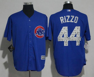 Men's Chicago Cubs #44 Anthony Rizzo Royal Blue 2017 Spring Training Stitched MLB Majestic Cool Base Jersey