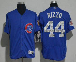 Men's Chicago Cubs #44 Anthony Rizzo Royal Blue 2017 Spring Training Stitched MLB Majestic Flex Base Jersey