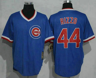 Men's Chicago Cubs #44 Anthony Rizzo Royal Blue Majestic Cool Base Cooperstown Collection Jersey