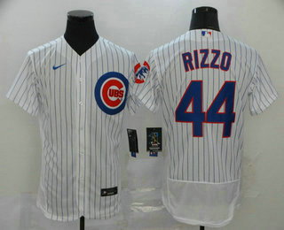 Men's Chicago Cubs #44 Anthony Rizzo White Home Stitched MLB Flex Base Nike Jersey