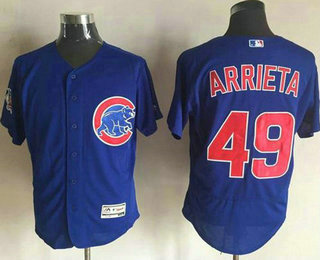 Men's Chicago Cubs #49 Jake Arrieta Blue 2016 Flexbase Majestic Baseball Jersey