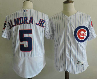 Men's Chicago Cubs #5 Albert Almora Jr. White Home 2016 Flexbase Majestic Baseball Jersey