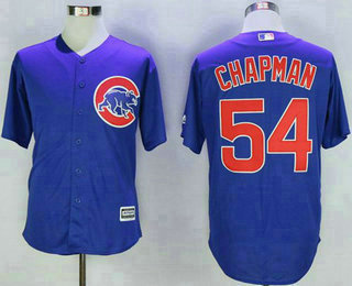 Men's Chicago Cubs #54 Aroldis Chapman Blue New Cool Base Stitched MLB Jersey